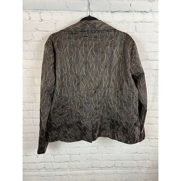 CHICO'S black golden embroidered open front lined jacket blazer 3 16/18 XL NWT - Picture 7 of 8